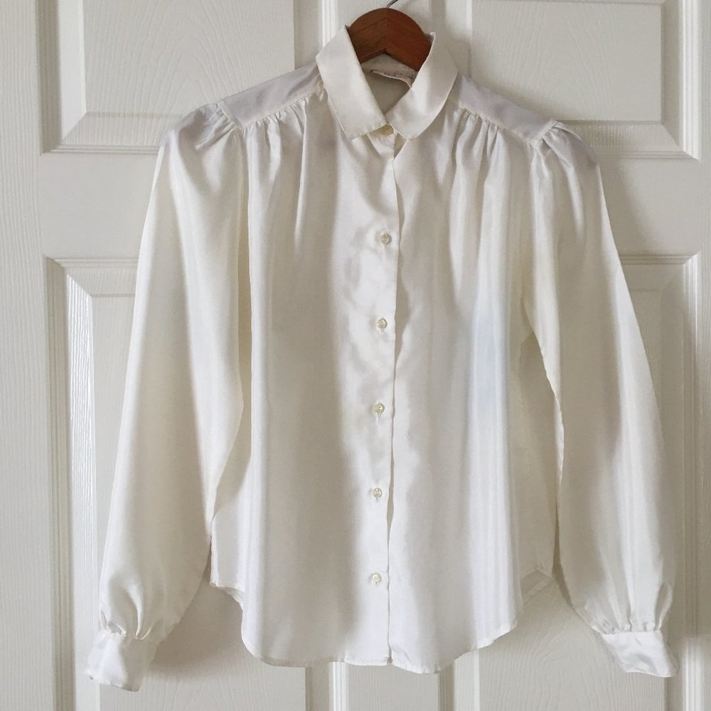 Feminine Ivory Yoked Blouse